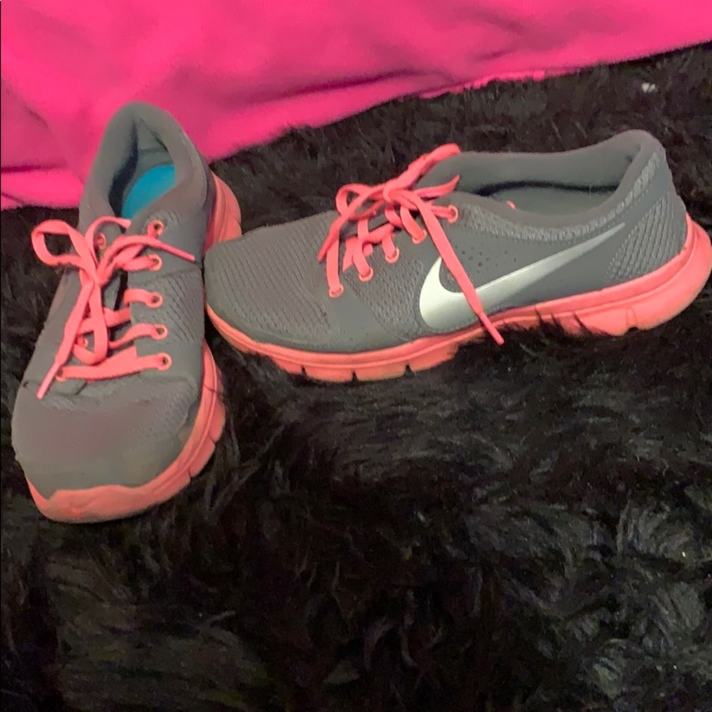 Grey and pink nike sneakers